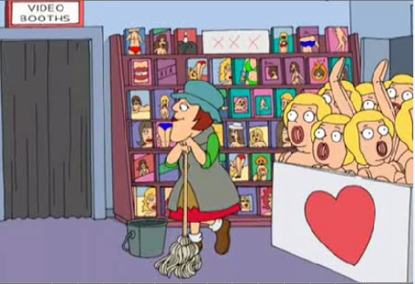 468px x 320px - The Cartoon Porn Shop Janitor â€” Carol Burnett vs. Family Guy ...